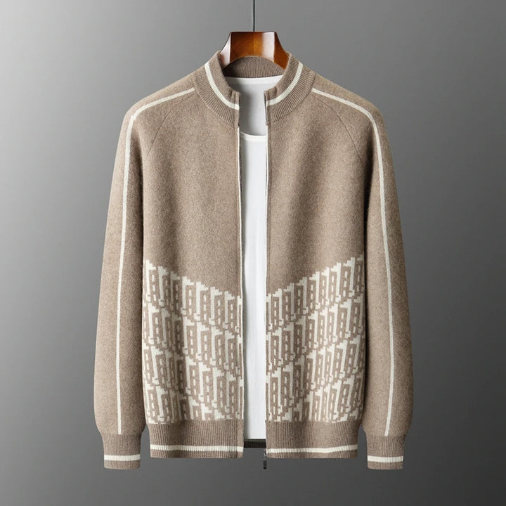  Mens Luxe Knit Zip-Up Cardigan