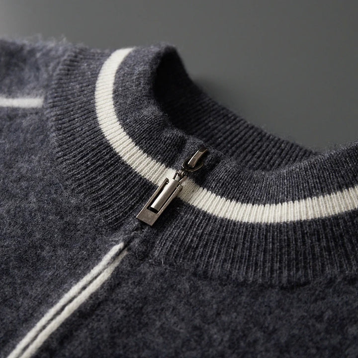  Mens Luxe Knit Zip-Up Cardigan