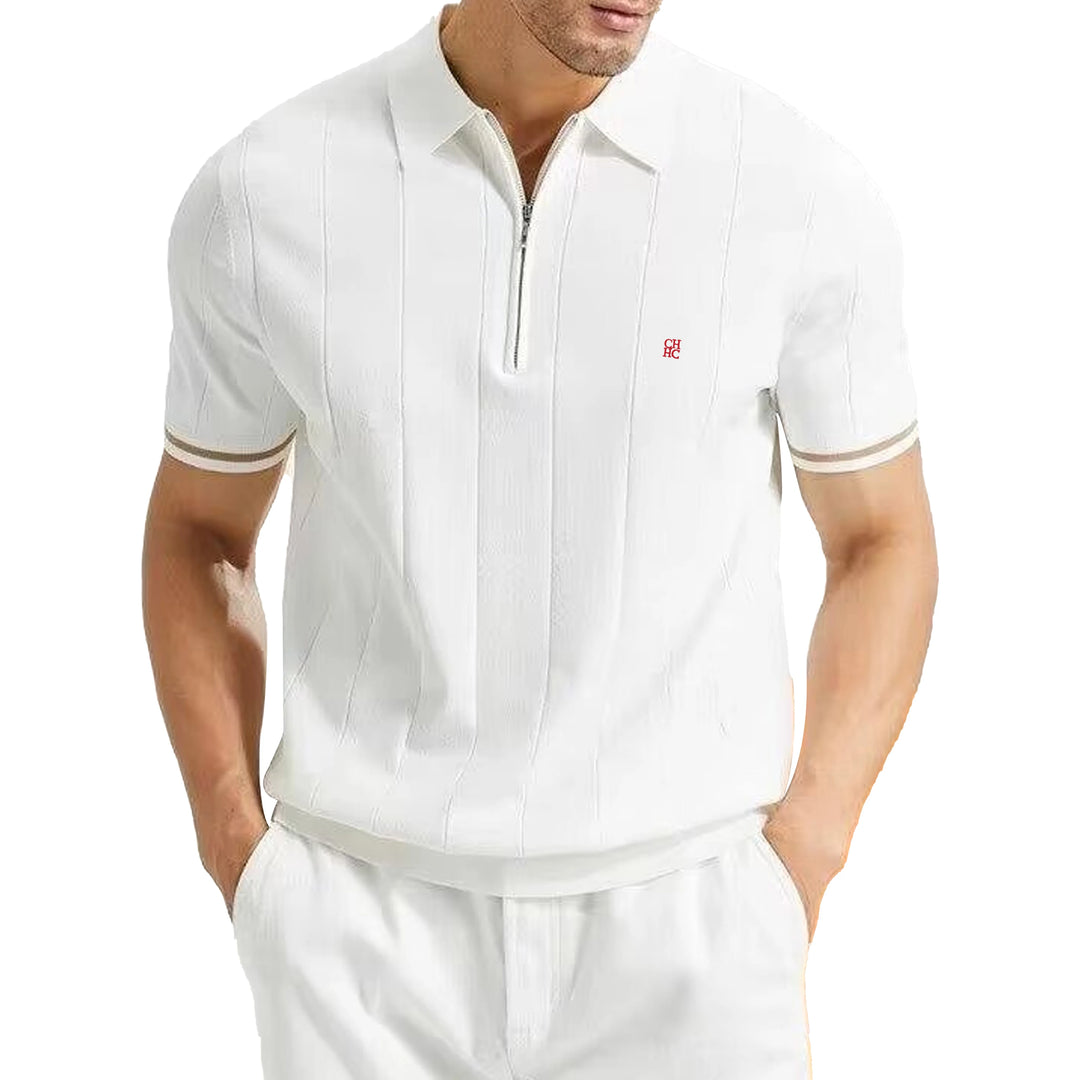 Men's Quarter Zip Knit Polo