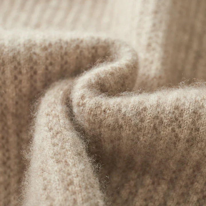 Mens Ribbed Merino Wool Zip Hoodie