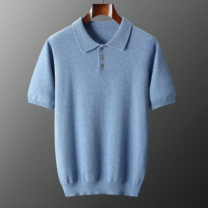  Men's Short Sleeve Knit Polo Shirt
