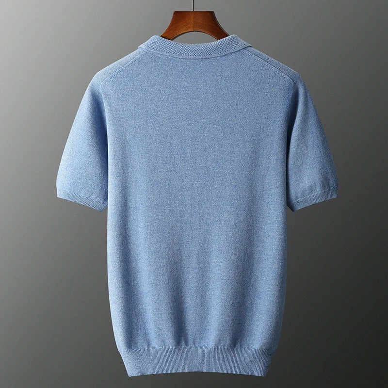  Men's Short Sleeve Knit Polo Shirt