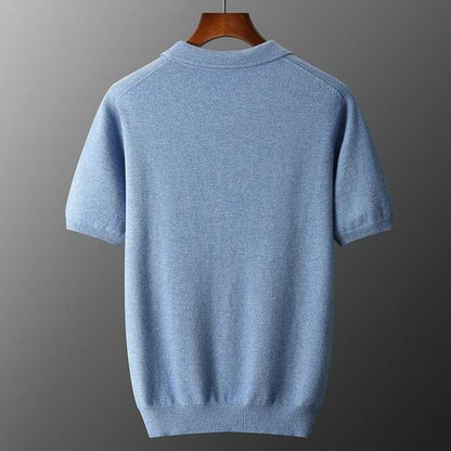  Men's Short Sleeve Knit Polo Shirt