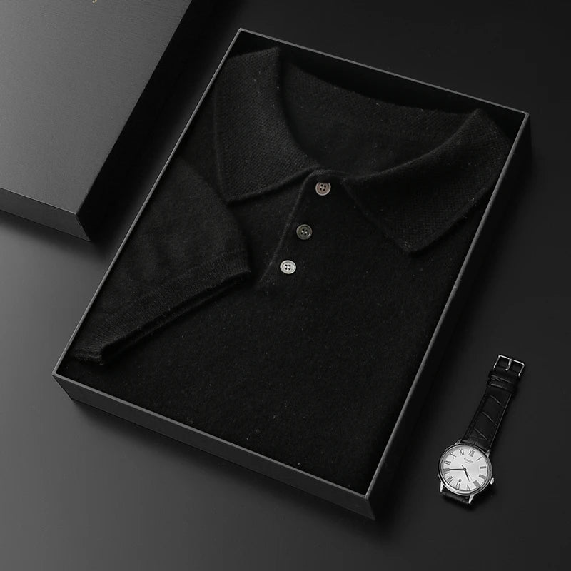  Men's Short Sleeve Knit Polo Shirt