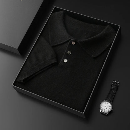  Men's Short Sleeve Knit Polo Shirt