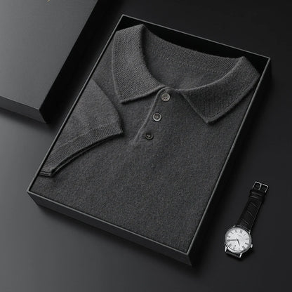  Men's Short Sleeve Knit Polo Shirt