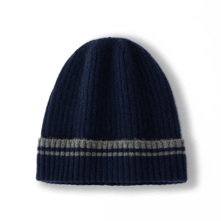  Men's Striped Cashmere Beanie Hat