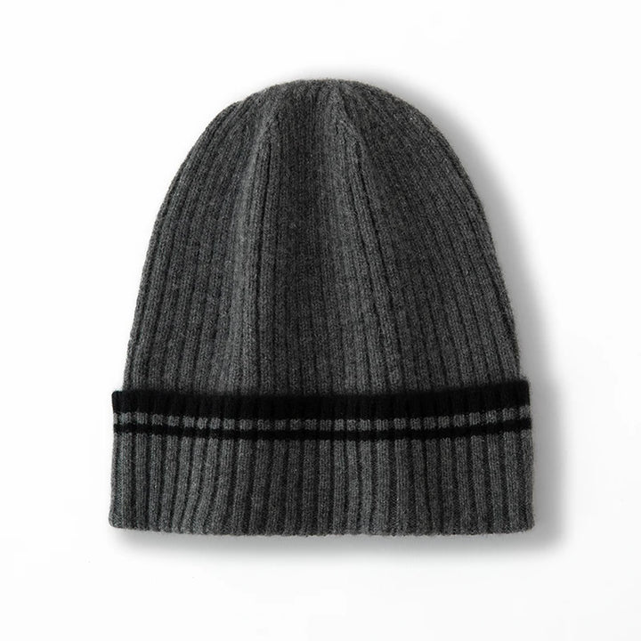  Men's Striped Cashmere Beanie Hat