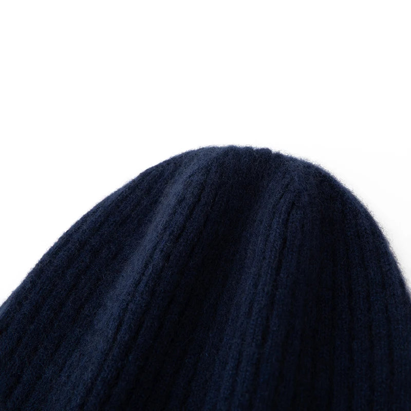  Men's Striped Cashmere Beanie Hat