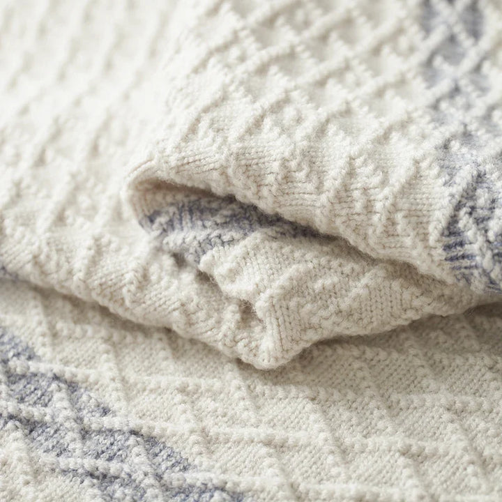 Mens Striped Merino Wool Zip Cardigan