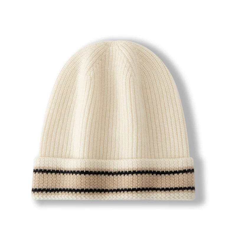 Men's Striped Pure Cashmere Beanie Hat