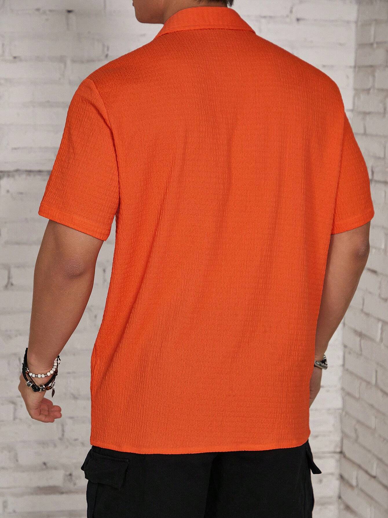 Men's Textured Camp Collar Shirt