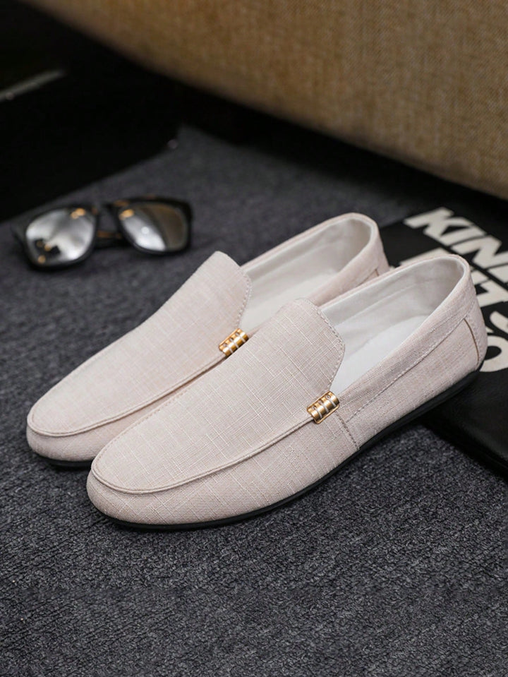 Men's Textured Hardware Slip On Loafers