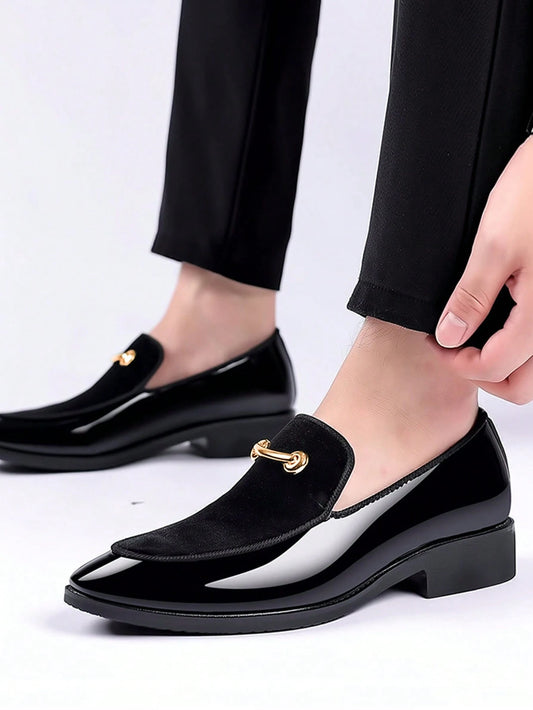  Men's Velvet Patent Formal Loafers