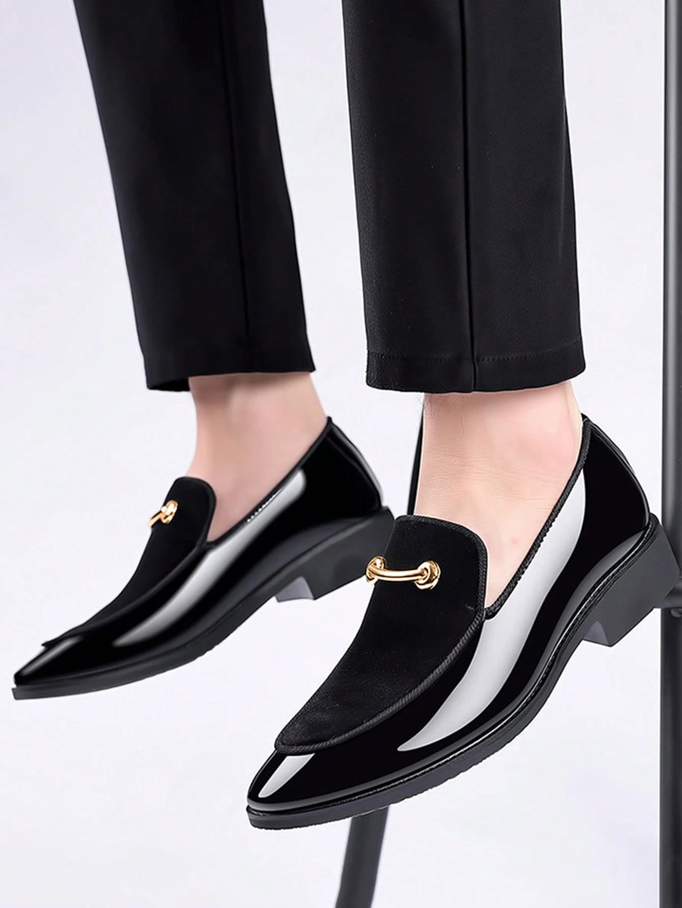  Men's Velvet Patent Formal Loafers