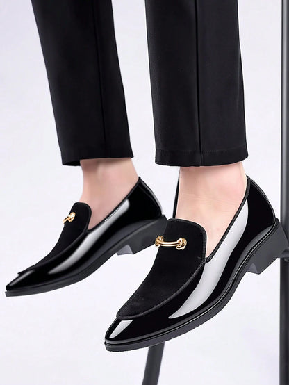  Men's Velvet Patent Formal Loafers