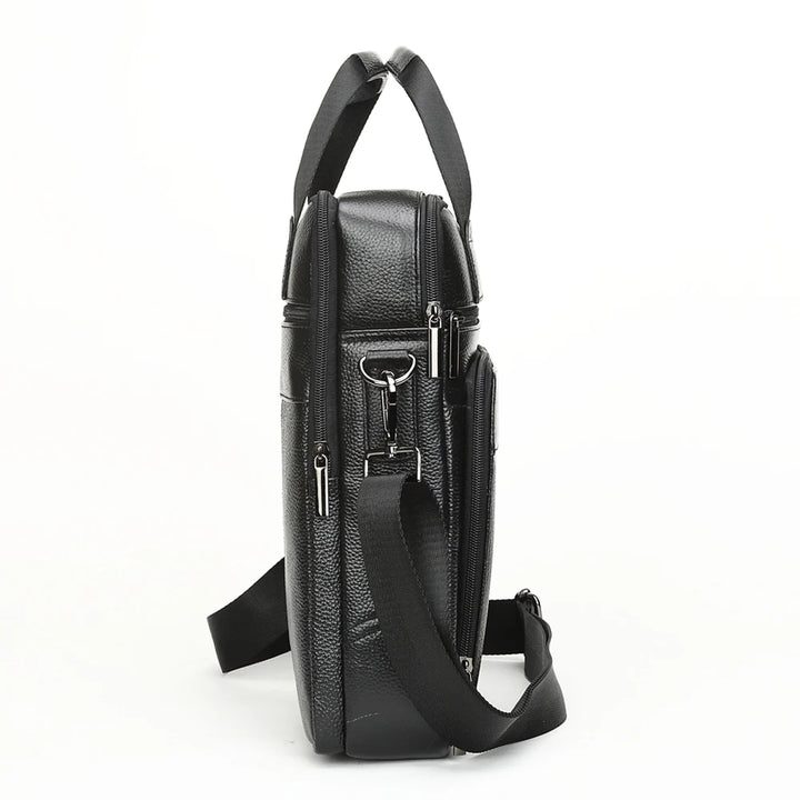 Men's Vertical Leather Messenger Bag