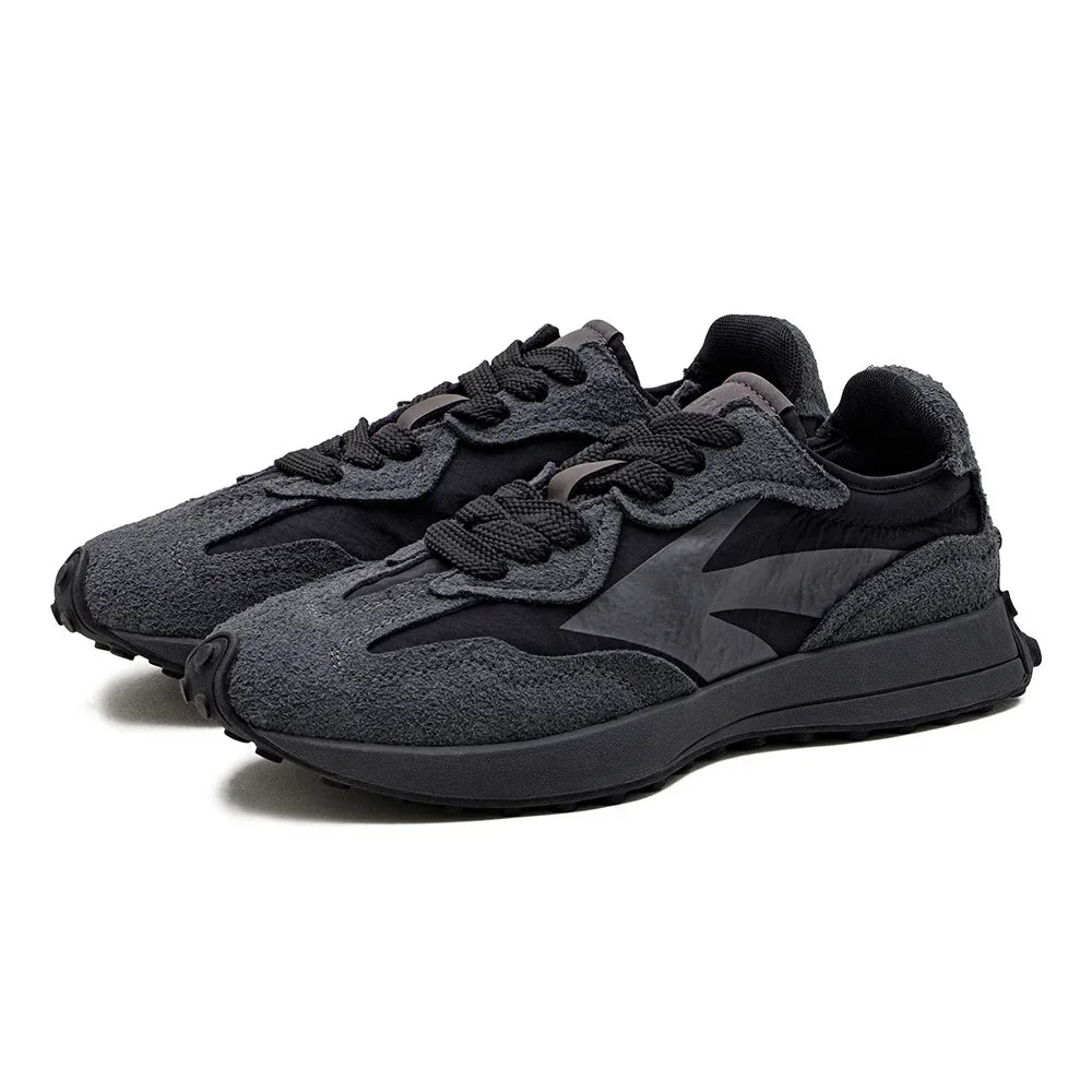  Men's Vintage Black Suede Chunky Sneakers