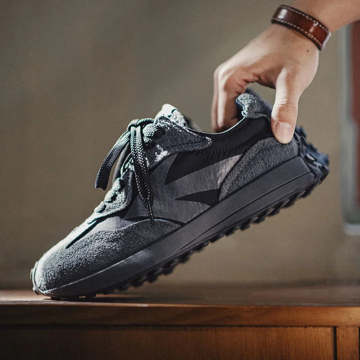  Men's Vintage Black Suede Chunky Sneakers