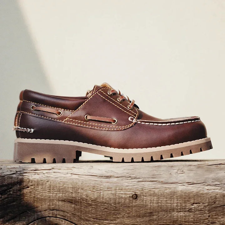 Men's Vintage Leather Boat Shoes