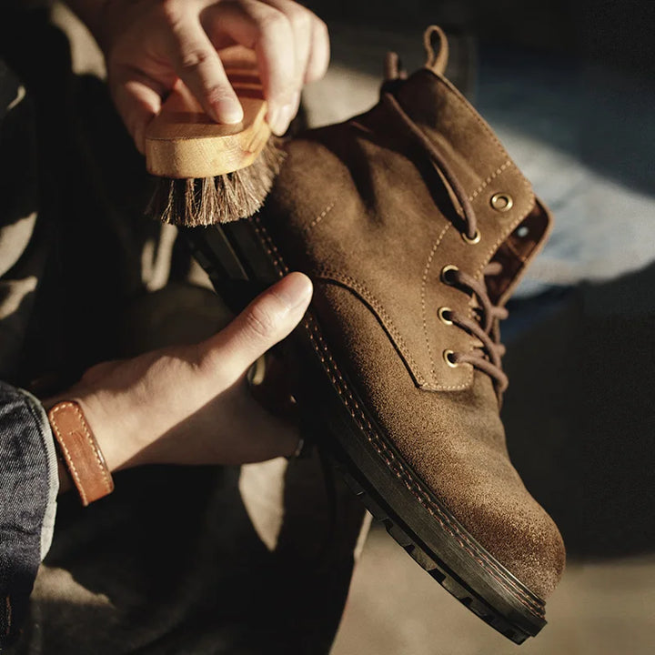 Men's Vintage Suede Lace-Up Boots