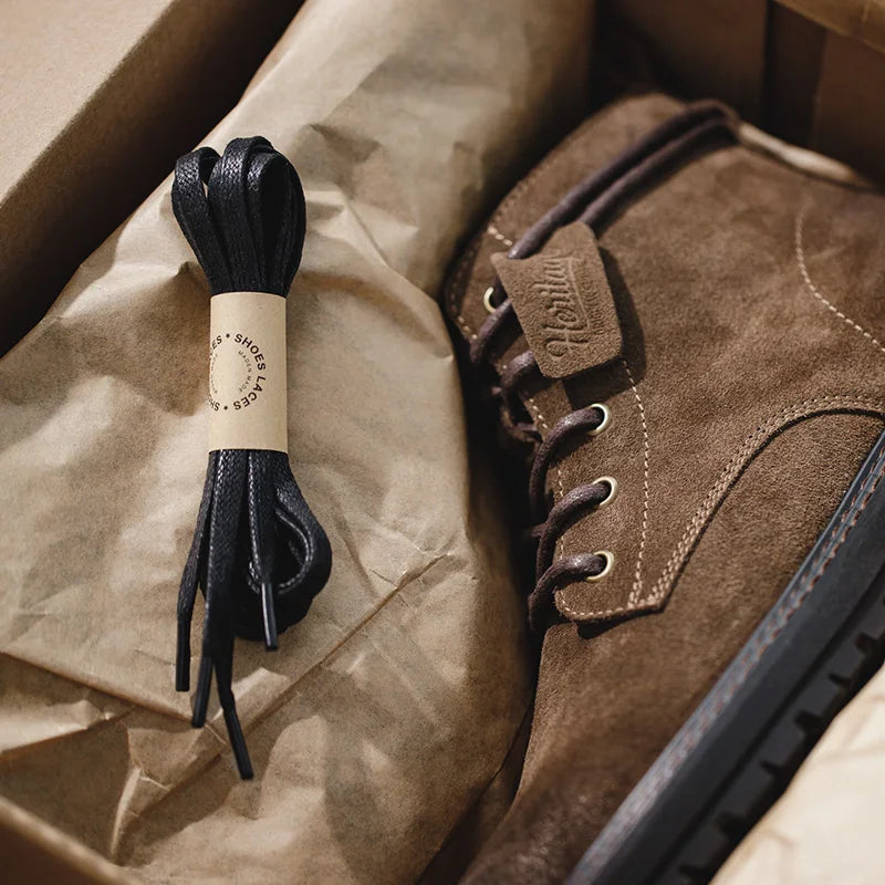 Men's Vintage Suede Lace-Up Boots