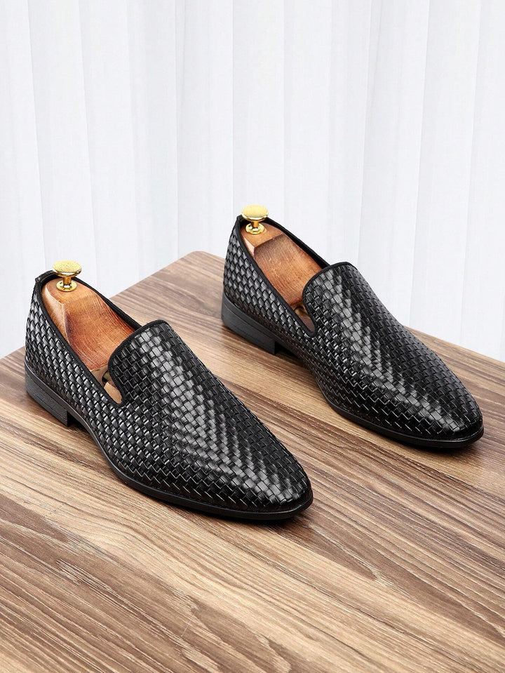 Men's Woven Leather Dress Loafers