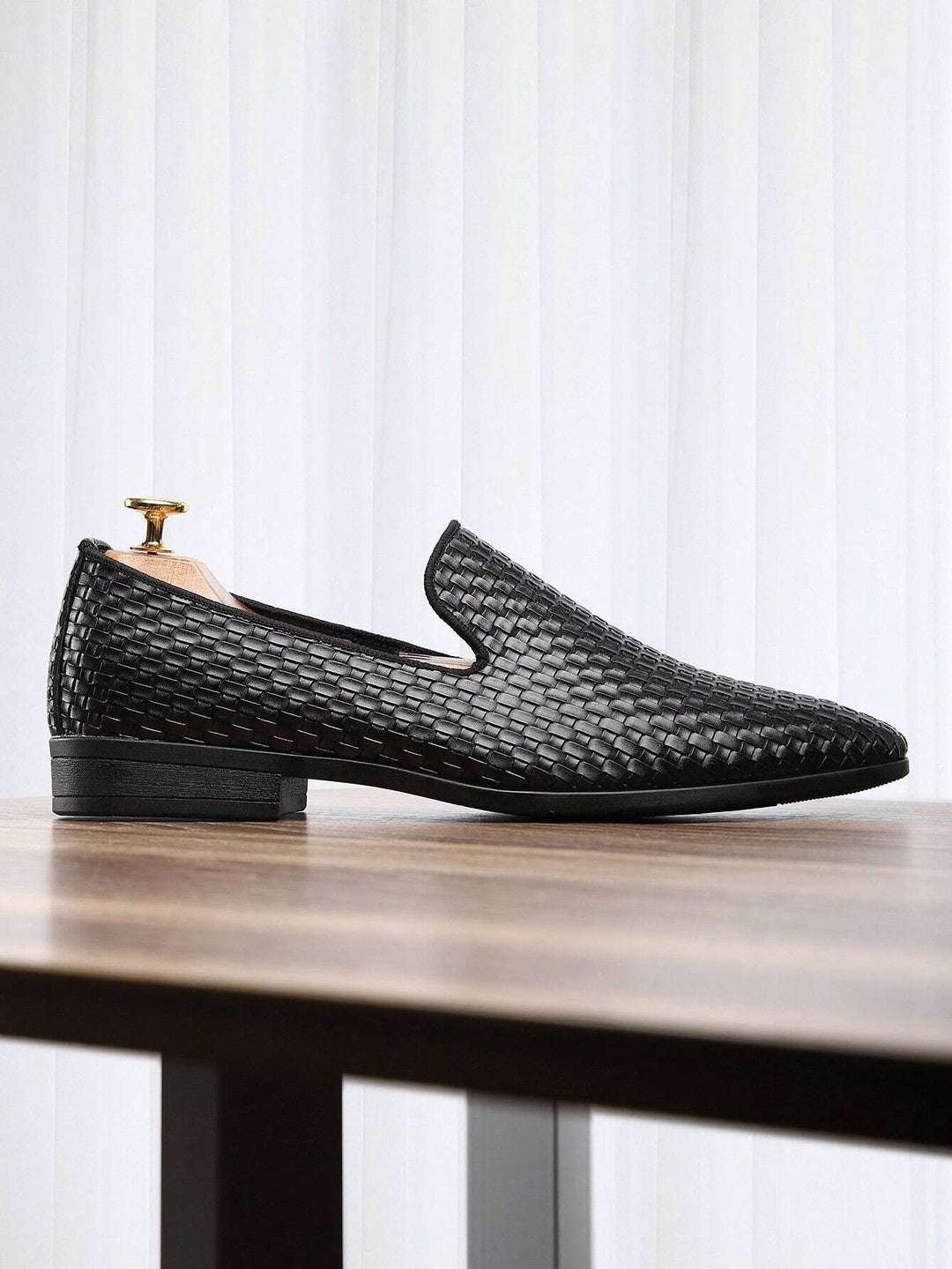 Men's Woven Leather Dress Loafers