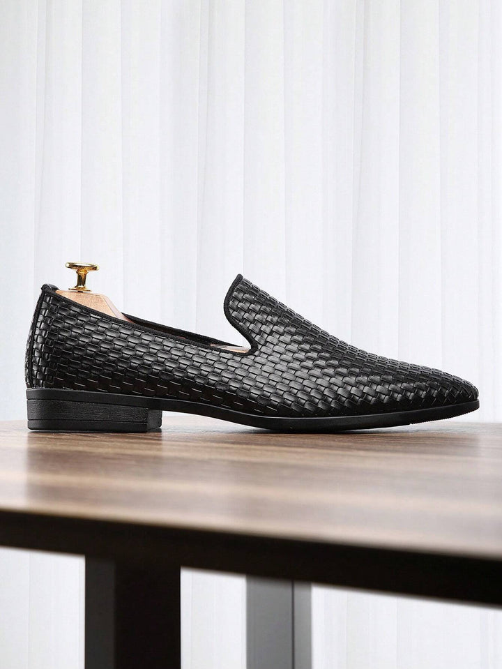 Men's Woven Leather Dress Loafers