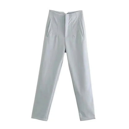 Minimalist High-Waisted Straight Leg Trousers