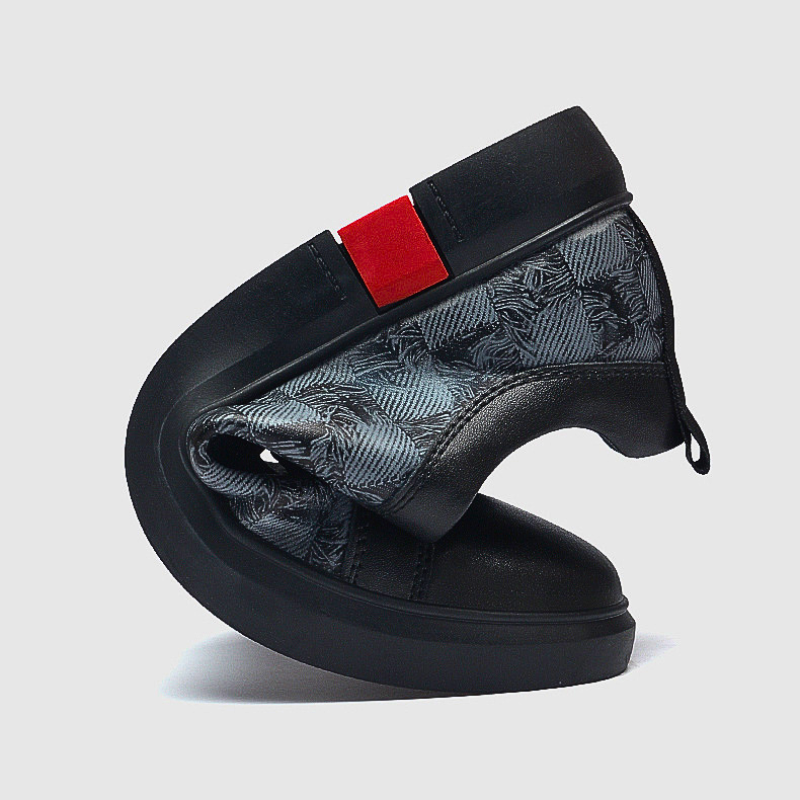 Modern Checkered Low-Top Leather Sneakers