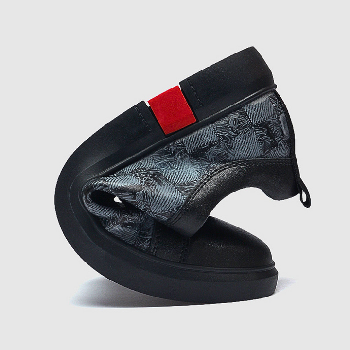 Modern Checkered Low-Top Leather Sneakers