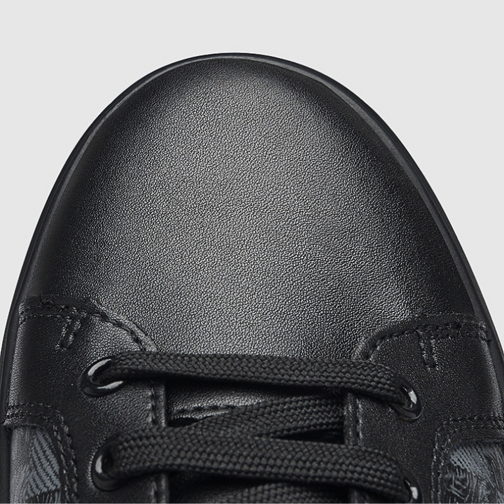 Modern Checkered Low-Top Leather Sneakers