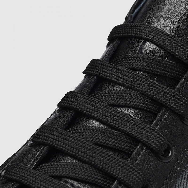 Modern Checkered Low-Top Leather Sneakers