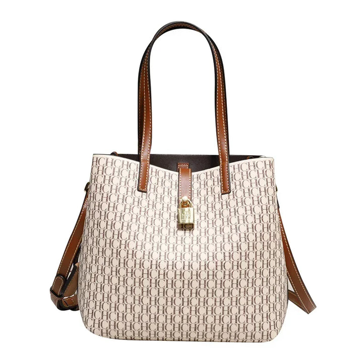  Monogram Leather Trim Tote Bag