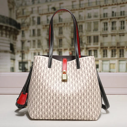  Monogram Leather Trim Tote Bag
