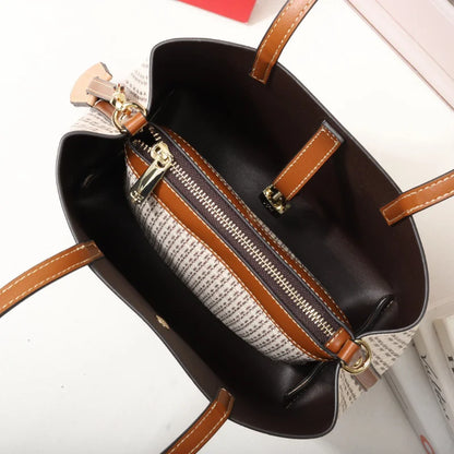  Monogram Leather Trim Tote Bag