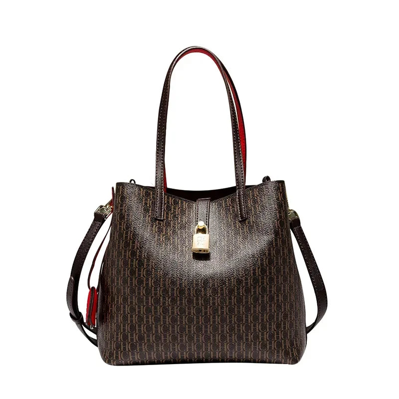  Monogram Leather Trim Tote Bag