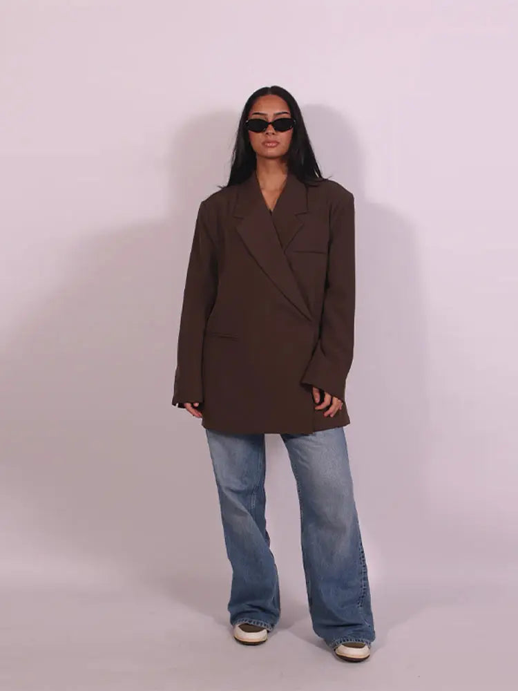 Oversized Short Sleeve Blazer Set