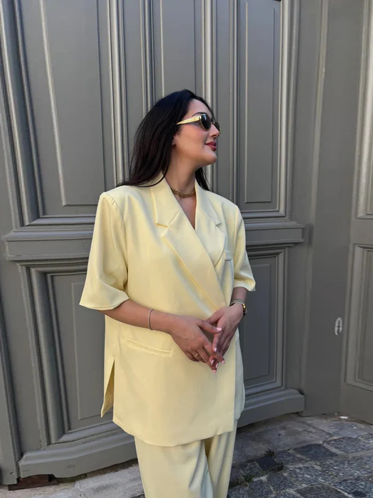Oversized Short Sleeve Blazer Set
