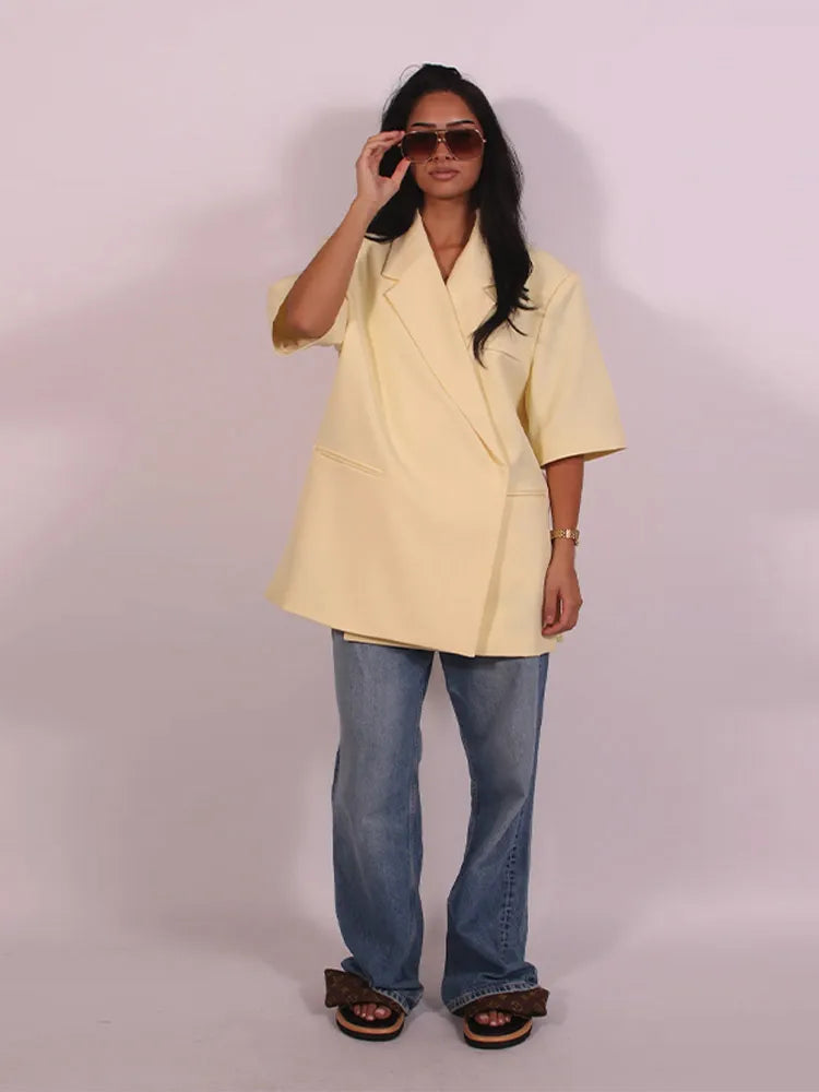 Oversized Short Sleeve Blazer Set