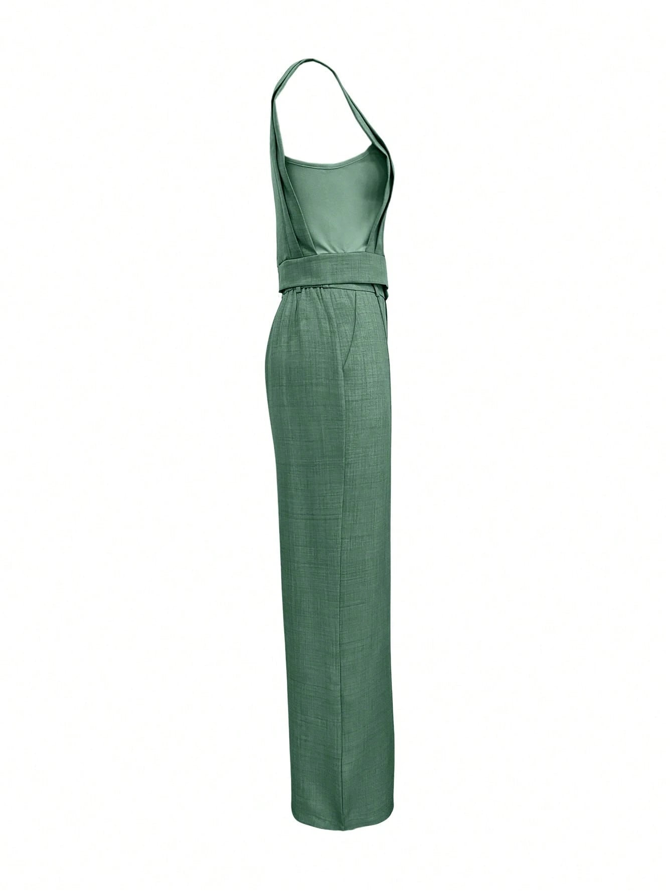 Padded Shoulder Wide Leg Pant Set