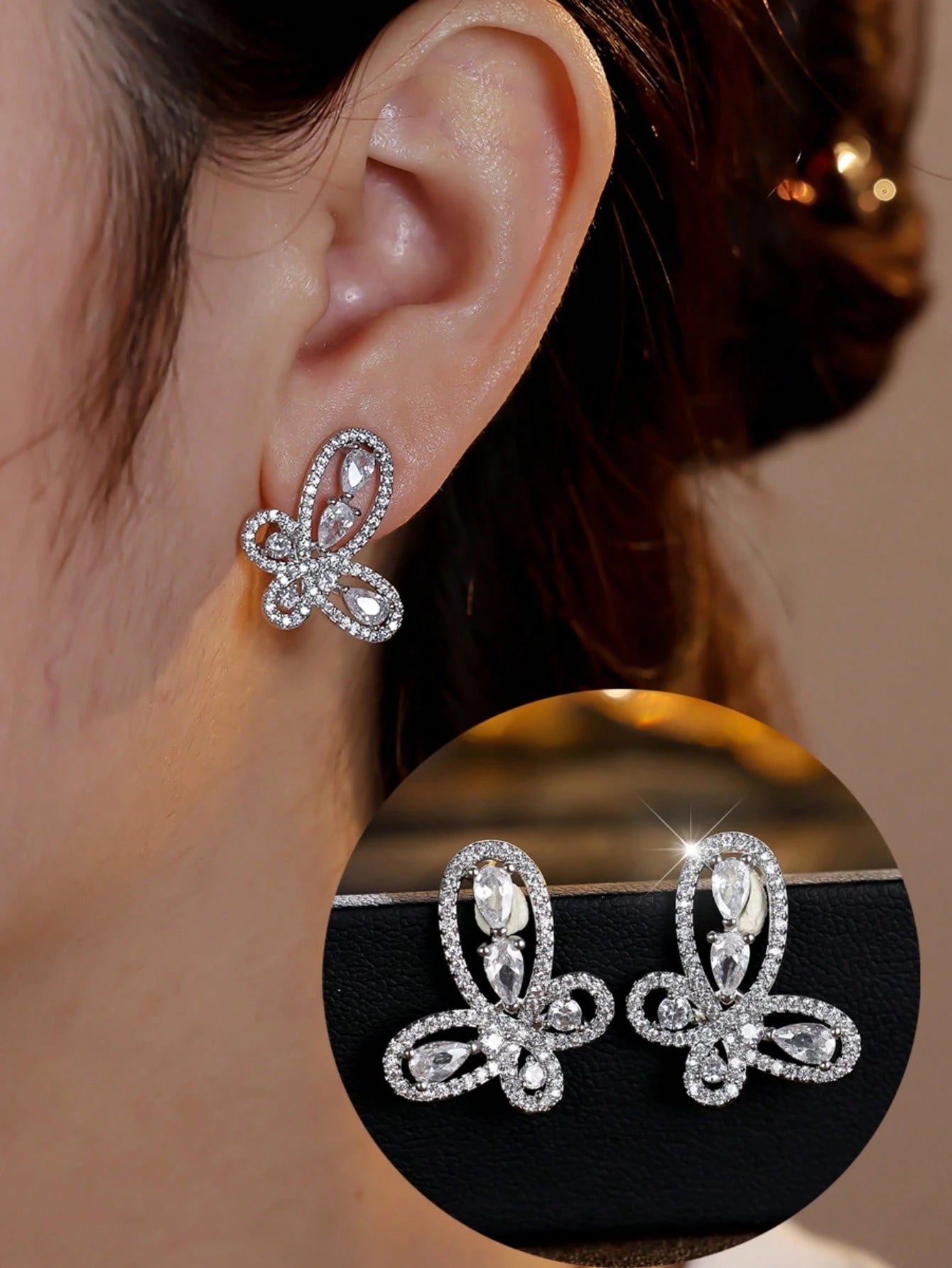 Pavé Crystal Butterfly Jewelry Set