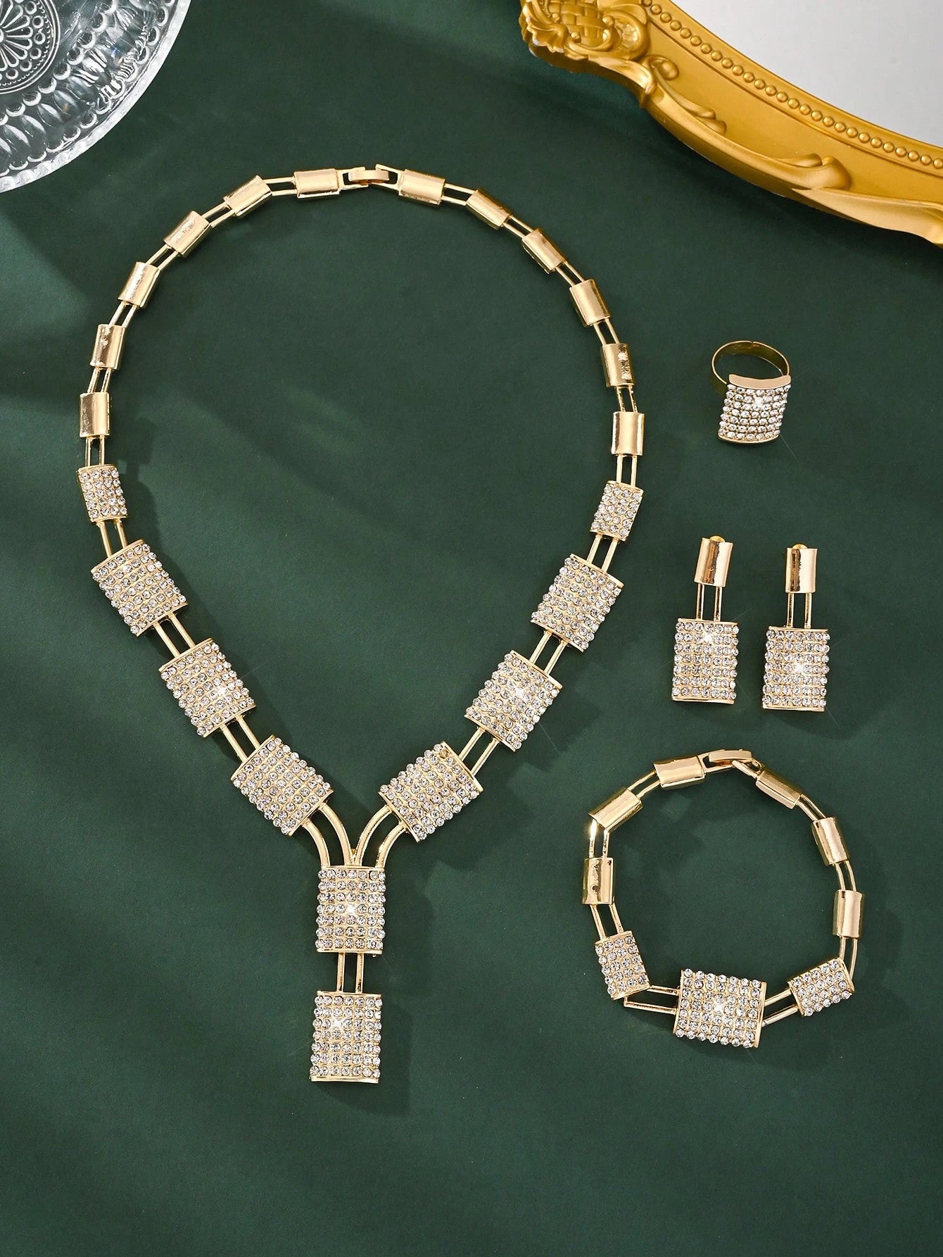 Pavé Crystal Statement Jewelry Set