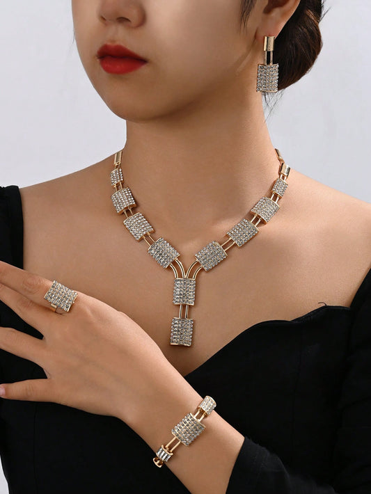 Pavé Crystal Statement Jewelry Set