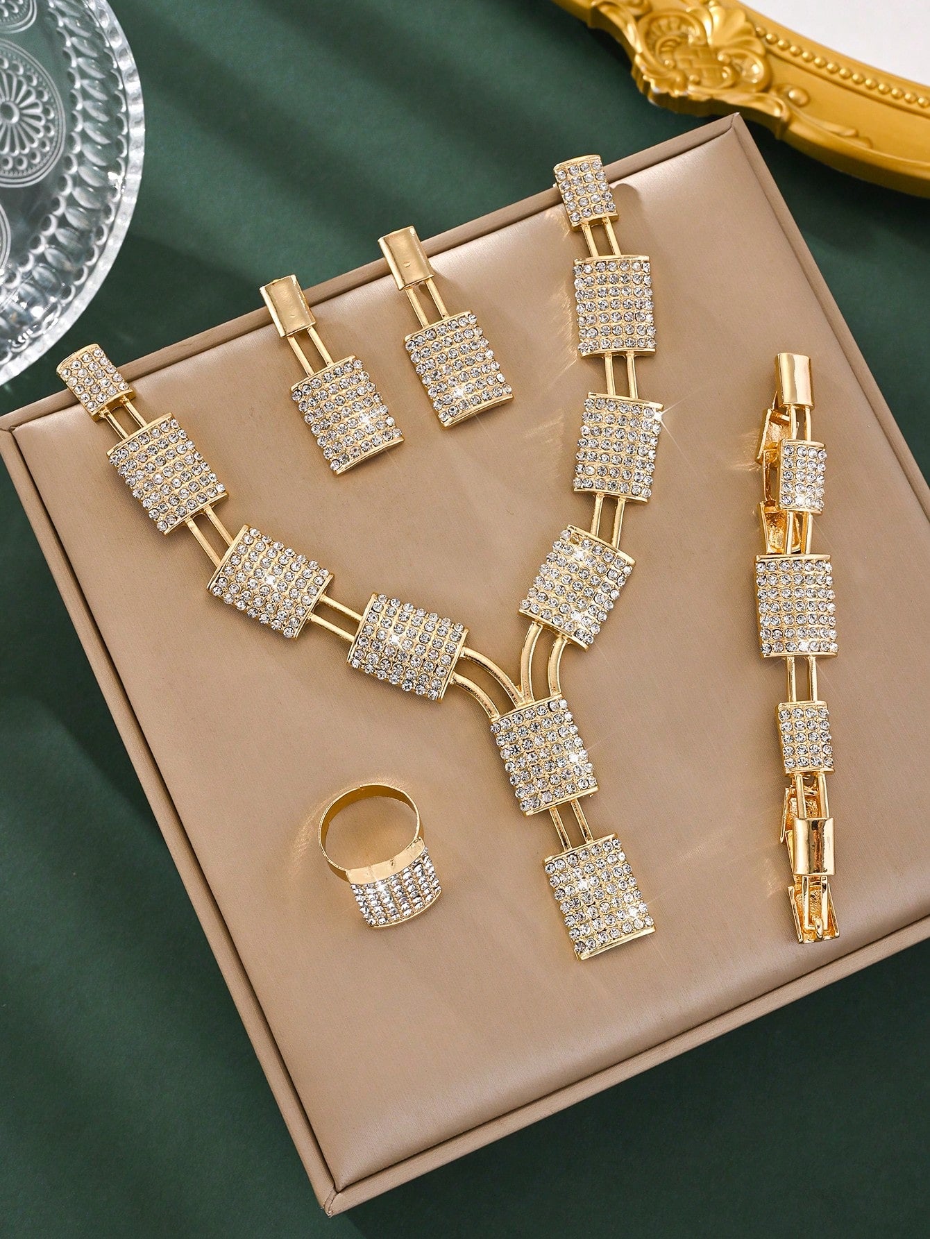 Pavé Crystal Statement Jewelry Set