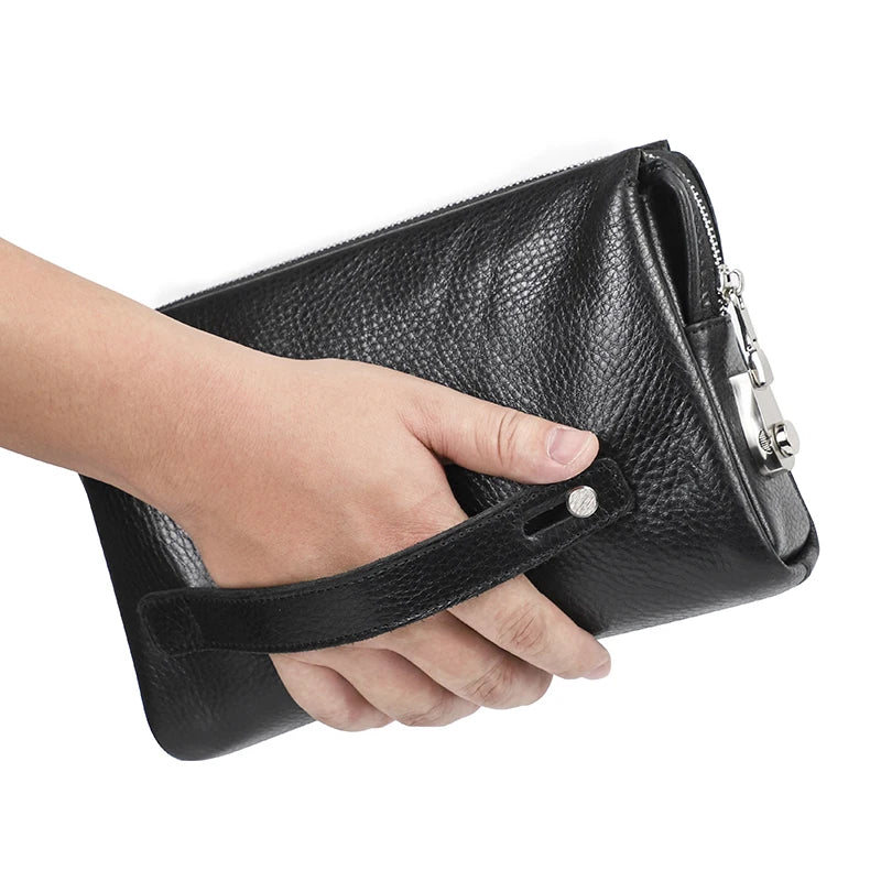 Pebbled Leather Hand Strap Clutch