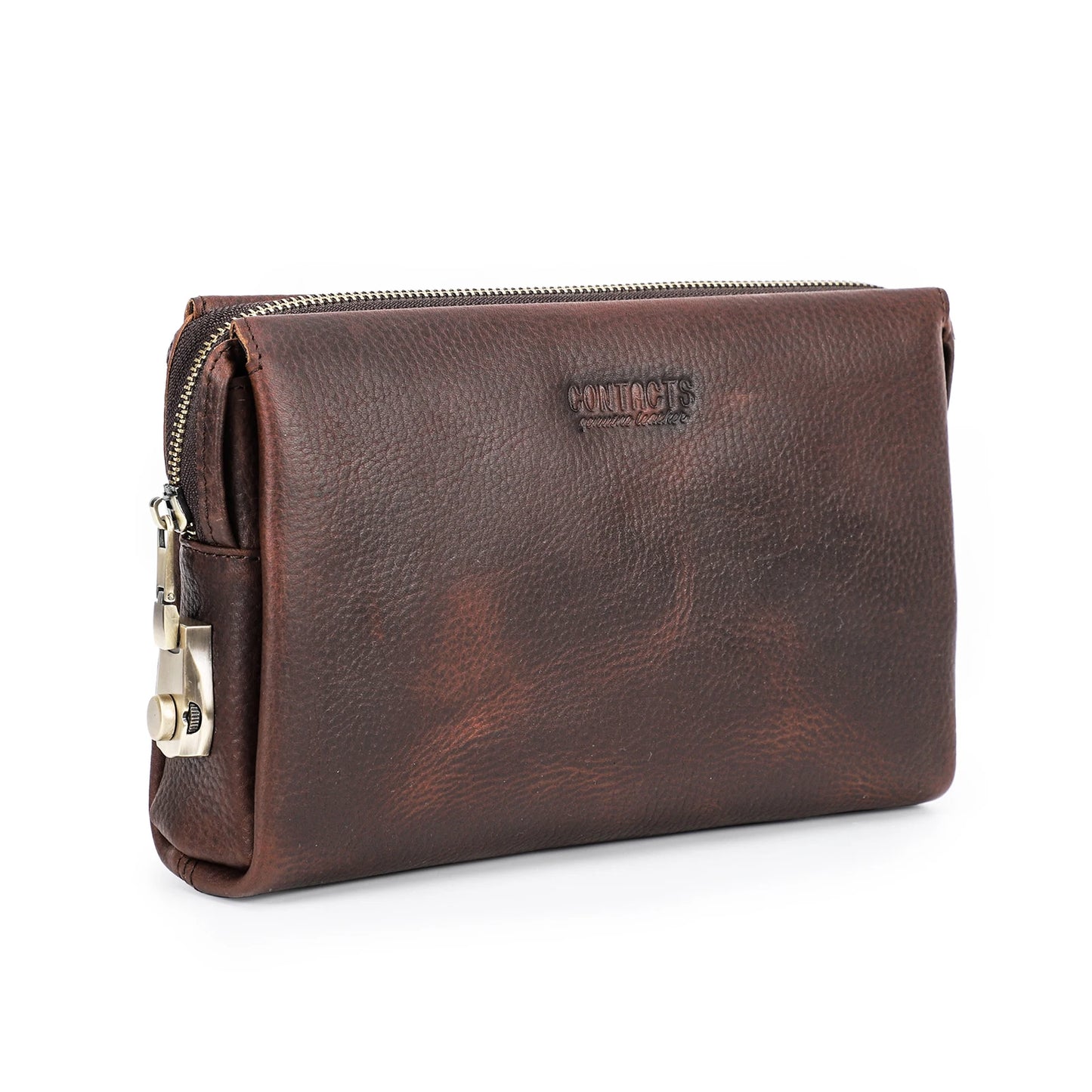 Pebbled Leather Hand Strap Clutch
