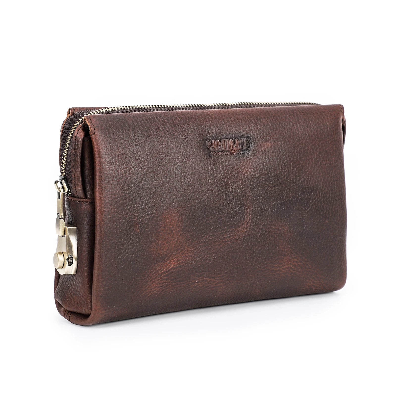 Pebbled Leather Hand Strap Clutch