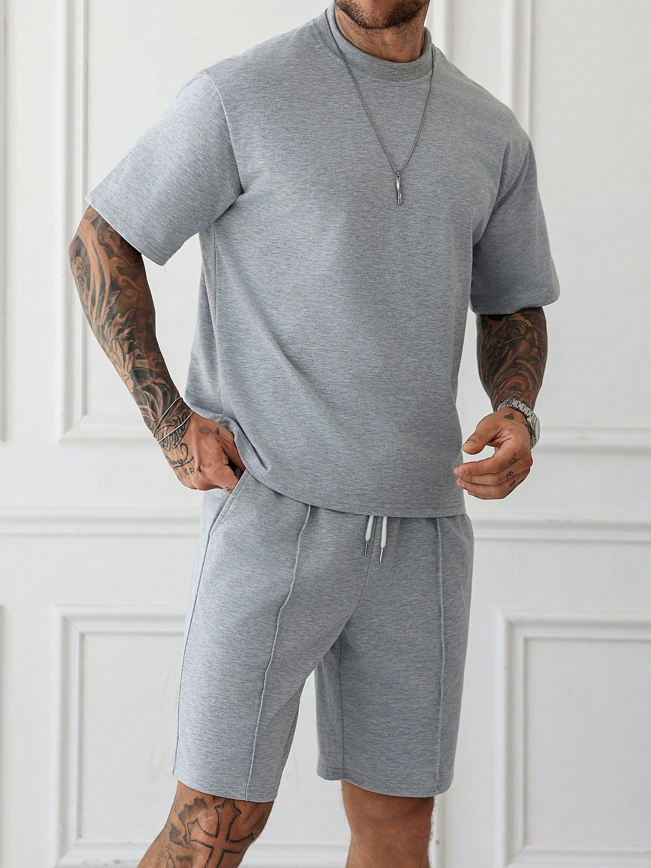 Pintuck Lounge Shorts Set